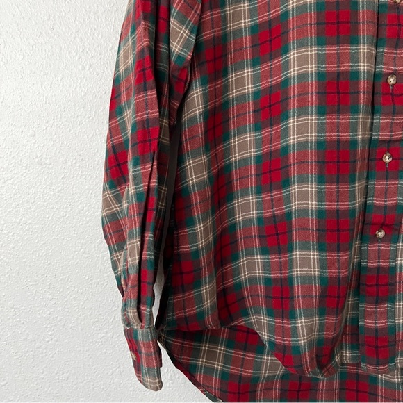 Viyella | Men's Red Plaid Wool Blend Shirt Size Large - Picture 4 of 7